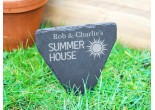hand cut welsh slate garden marker for your summer house